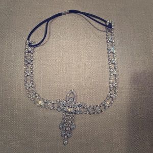 ASOS Crystal encrusted silver stretch headband